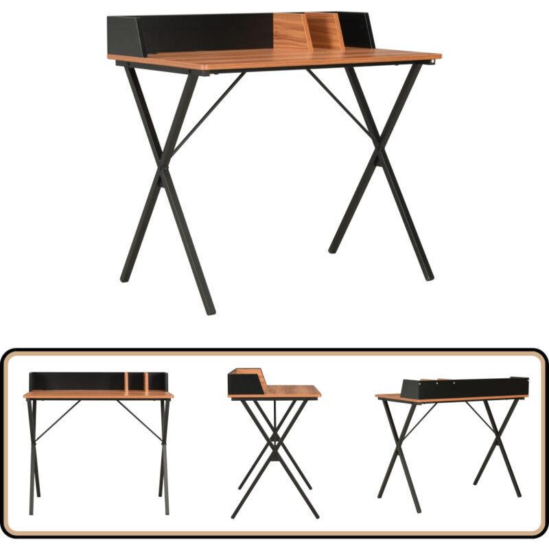 Vidaxl - Schreibtisch Schwarz und Braun 80x50x84 cm - Schreibtisch - Home Office Möbel - Bürostuhl - Laptoptisch - pc Schreibtisch