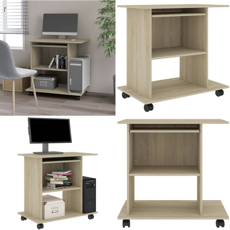 Vidaxl - Schreibtisch Sonoma-Eiche 80x50x75 cm Holzwerkstoff - Schreibtisch - Laptoptisch - PC-Tisch - Homeoffice - Holzwerkstoff Tisch - Home &