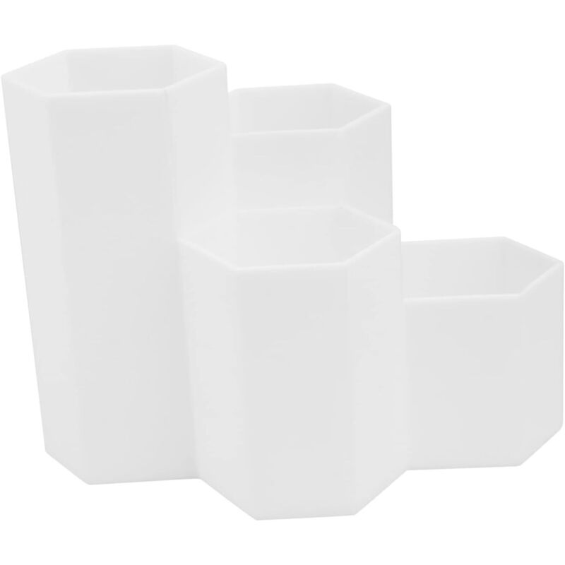 Schreibtisch-Stiftehalter, sechseckig, für Schreibwaren, Schreibtisch-Organizer, Make-up, Studenten, Bleistiftbecher, Kunststoff,