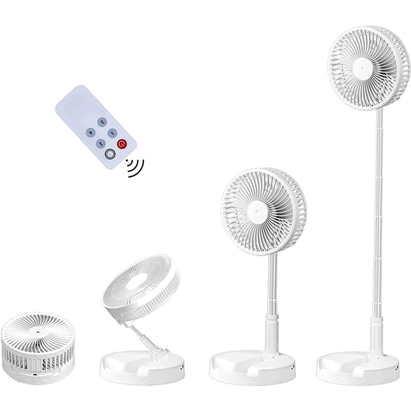 Schreibtisch- und Tischventilator, tragbar und faltbar, verstellbarer Ventilator, Bodenventilator, wiederaufladbarer USB-Ventilator, 4