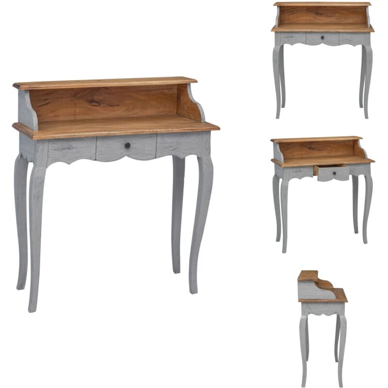 Schreibtisch Massives Mahagoniholz 80x40x92 cm - Antiker Schreibtisch - Holzsreibtisch - Mahagoni Tisch - Vintage Schreibtisch - Designer Schreibtisch