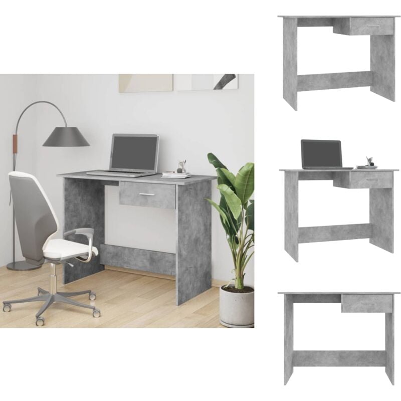 Vidaxl - Schreibtisch Betongrau 100×50×76 cm Holzwerkstoff - Schreibtisch - Bürostuhl - Home Office - Arbeitsplatz - Moderner Schreibtisch