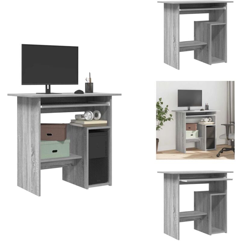 Vidaxl - Schreibtisch Grau Sonoma 80x45x74 cm Holzwerkstoff - Holz Schreibtisch - Grau - Bürotisch - Home Office - Schreibtisch Modern