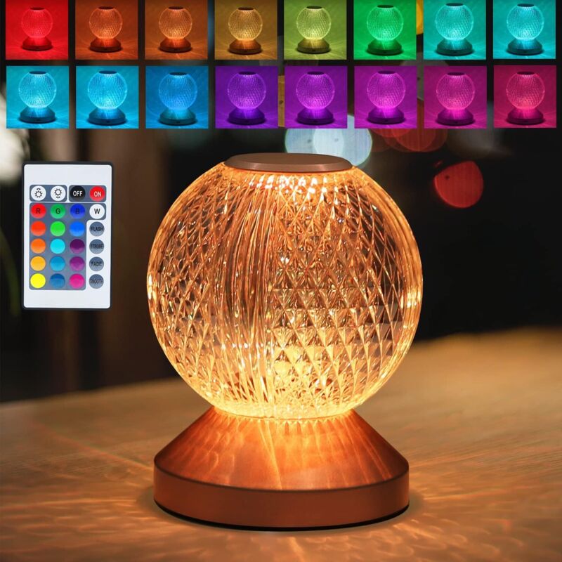 Vtizikl Lampe de Bureau Lampe de Chevet sans Fil Tactile Dimmable - LED avec Batterie Lampe de Lit pour Enfants Portable RVB Lumière d'Ambiance