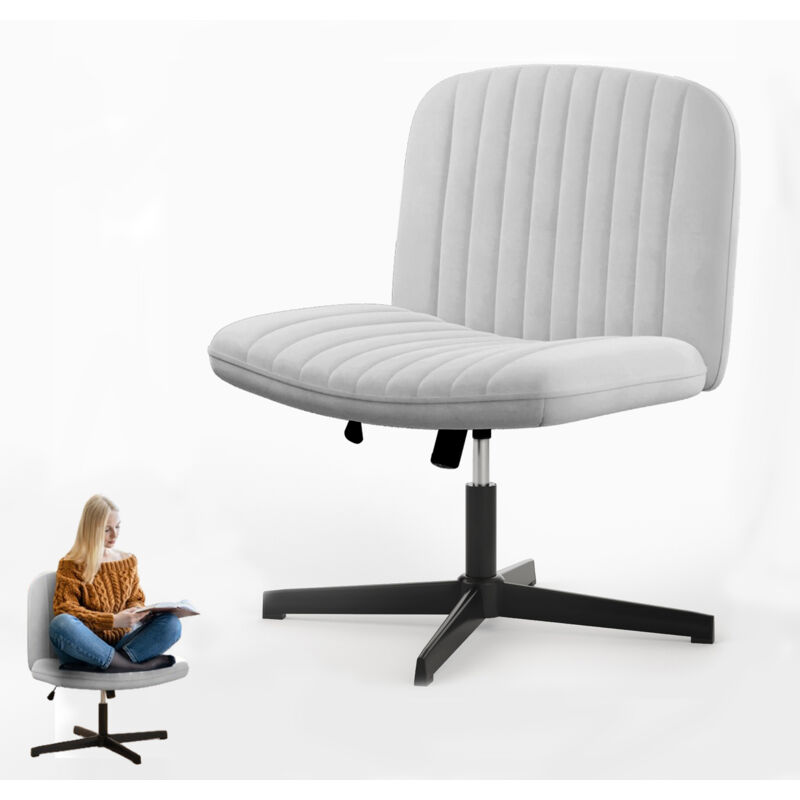 Bigzzia - Schreibtischstuhl ohne rollen, Naspaluro bürostuhl ohne armlehne, schneidersitz stuhl, schreibtisch stuhl, schreibtischsessel, mit