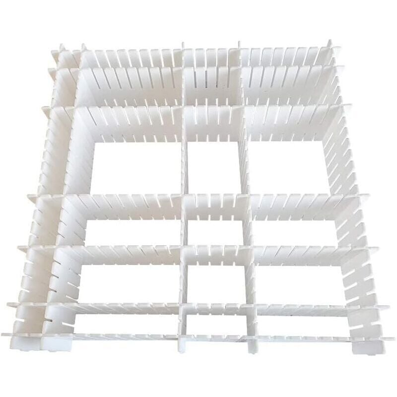 Schubladen-Organizer, 12 Einheiten, Raster-Schubladenteiler, verstellbar, Schubladenteiler aus Kunststoff für Unterwäsche, Socken, Gürtel, Bürobedarf