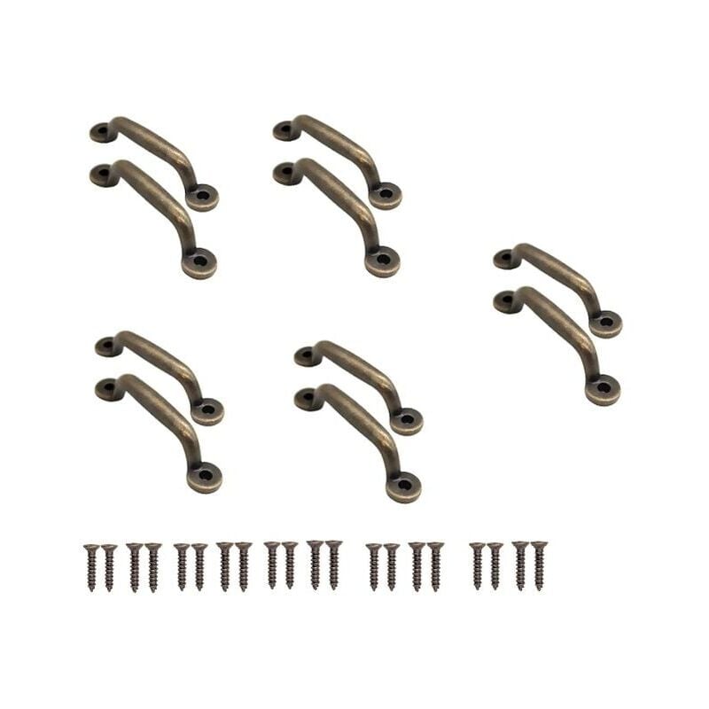 Schubladengriffe in Antik-Bronze für Schiebeschränke, Kommoden, Küchen, Sideboards und Truhen, 90 x 22 mm, 10 Stück