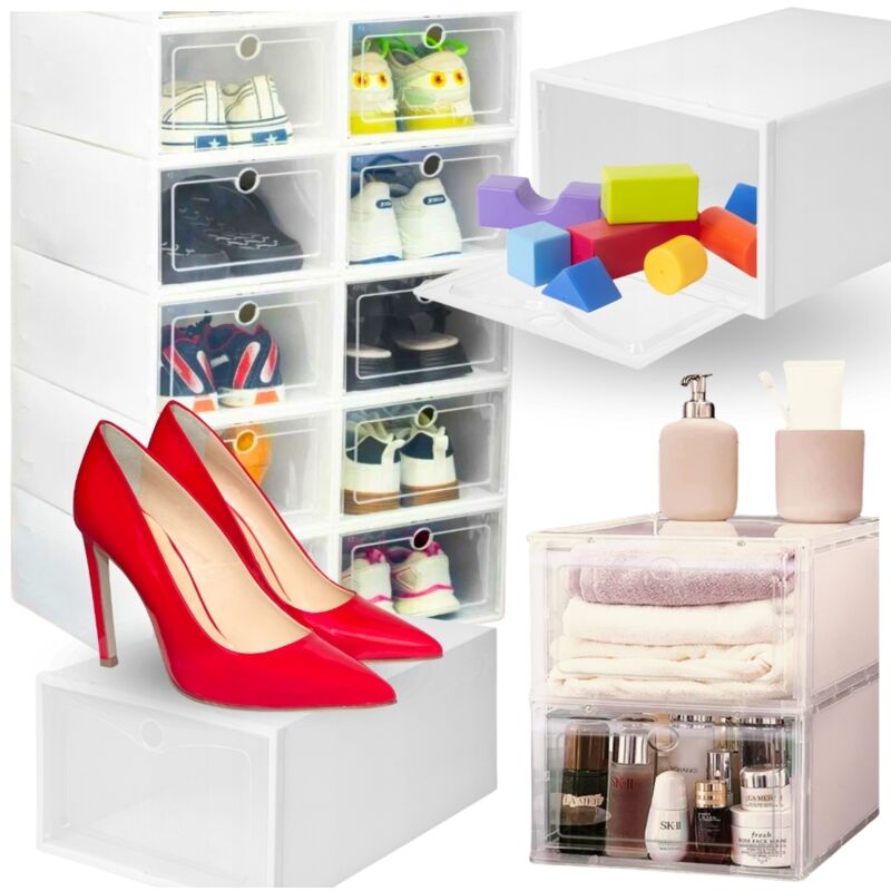 Schuhkarton, Regal, Schrank, Spielzeug, Kosmetik, stabil, modular, 33 x 23 x 14 cm