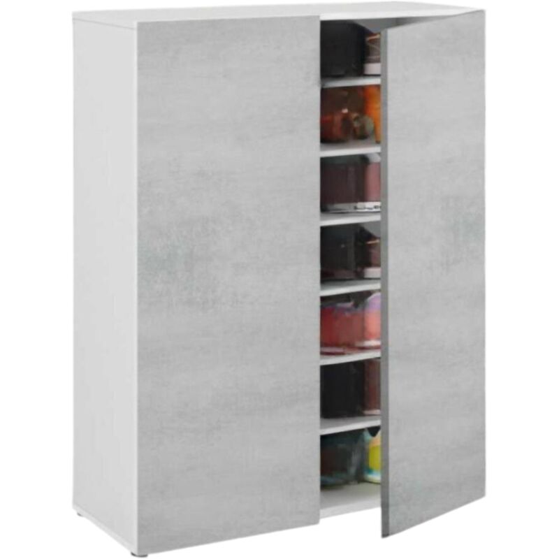 Usinestreet - Mehrzweck-Kabinett Olathe, Beistellschrank mit 2 Türen, Niedriger Schuhschrank mit 6 Regalen, Niedriger Schuhschrank, cm 70x36h103,