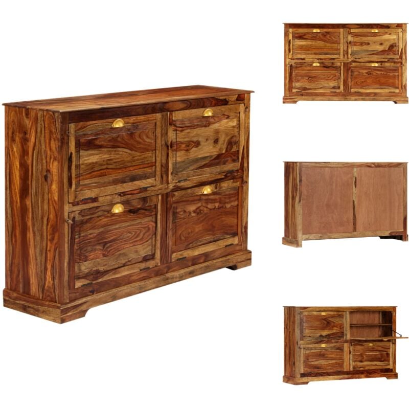 Vidaxl - Schuhschrank 140 x 35 x 90 cm Massivholz - Holzmöbel - Palissandermöbel - Schuhschrank - Vintage Schuhschrank - Sideboard