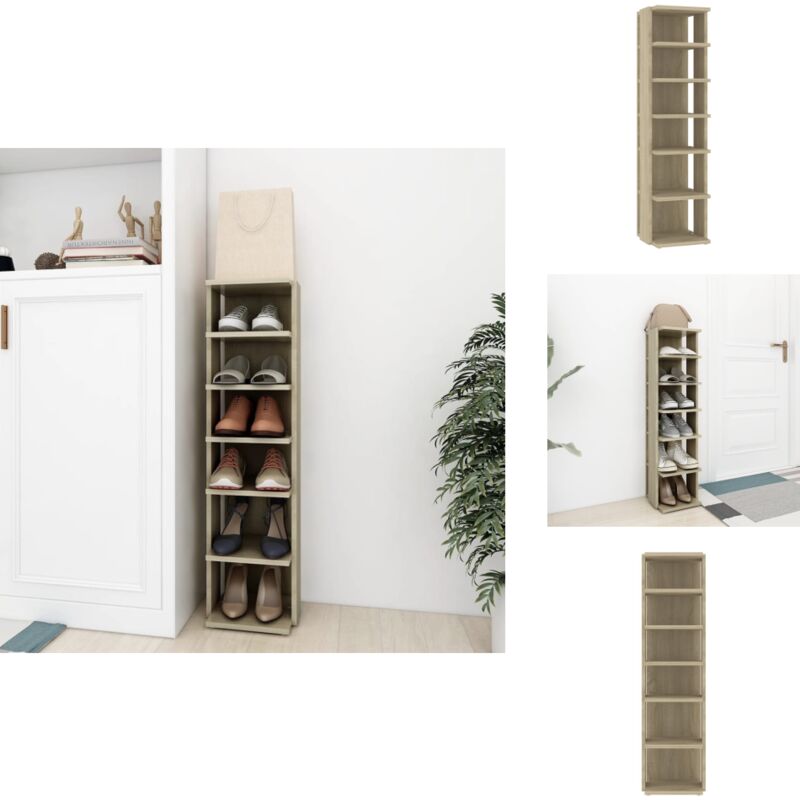Vidaxl - Schuhschrank Sonoma-Eiche 27,5x27x102 cm Holzwerkstoff - Schuhschrank - Holzwerkstoff - Schuhregal - Garderobe - Aufbewahrung