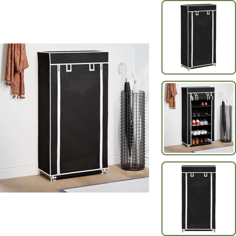 Vidaxl - Schuhschrank Schuhregal Schuhablage 5 Schicht 58 x 28 x 106 cm Schwarz - Schuhschrank - Schuhregal - Schuhablage - Garderobenständer