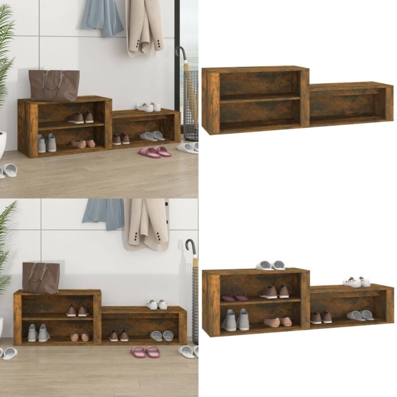 Vidaxl - Schuhschrank Räuchereiche 150x35x45 cm Holzwerkstoff - Schuhschrank - Holzwerkstoff - Flurmöbel - Schuhregal - Schuhorganisation - Home &