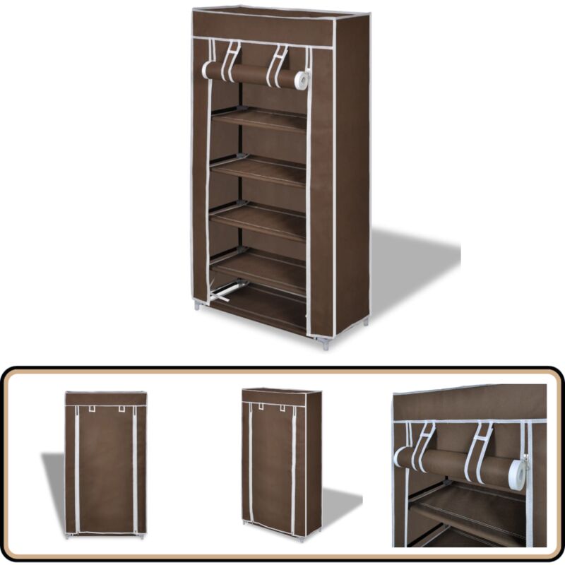 Schuhschrank Schuhregal Schuhablage 5 Schicht 58 x 28 x 106 cm Braun - Schuhschrank - Schuhregal - Schuhablage - Kleideraufbewahrung