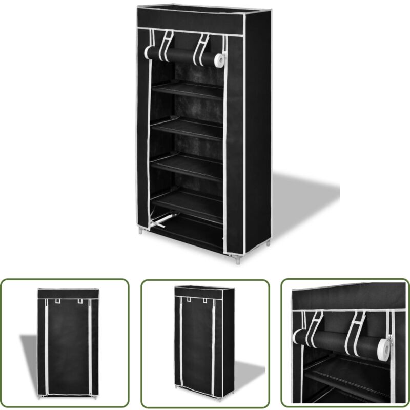 Schuhschrank Schuhregal Schuhablage 5 Schicht 58 x 28 x 106 cm Schwarz - Schuhschrank - Schuhregal - Schuhablage - Garderobenständer - Stauraum