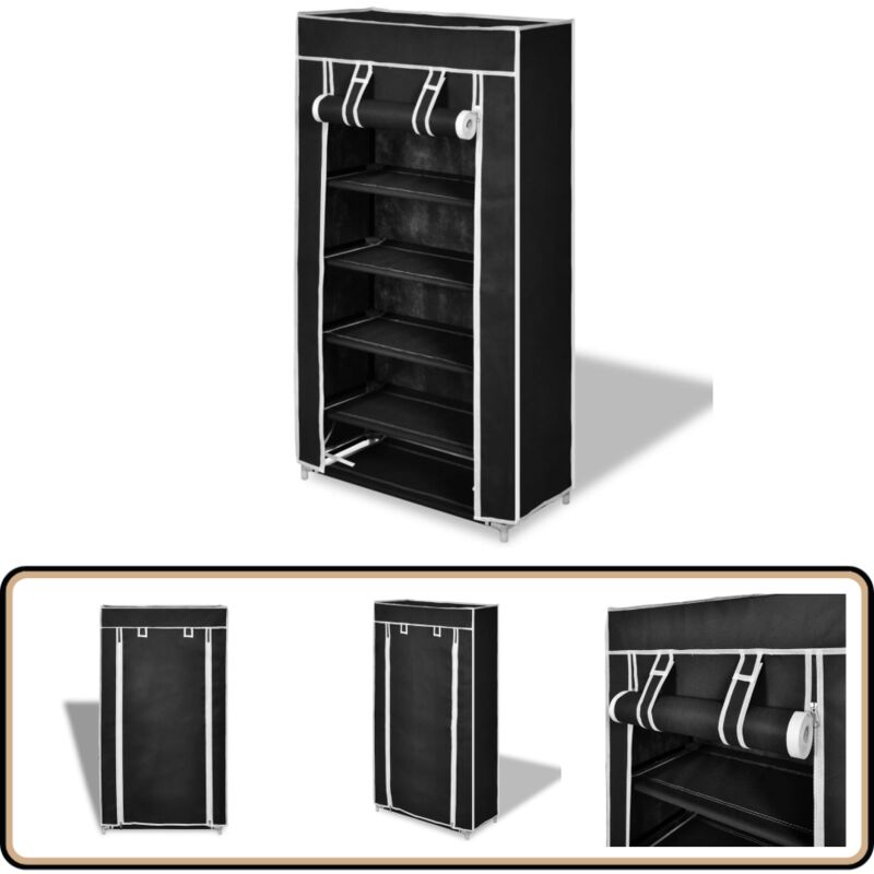 Vidaxl - Schuhschrank Schuhregal Schuhablage 5 Schicht 58 x 28 x 106 cm Schwarz - Schuhschrank - Schuhregal - Schuhablage - Garderobenständer