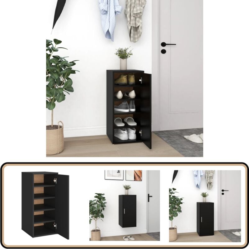 Vidaxl - Schuhschrank Schwarz 32x35x70 cm Holzwerkstoff - Schuhschrank - Schuhregal - Garderobe - Aufbewahrung - Organisation