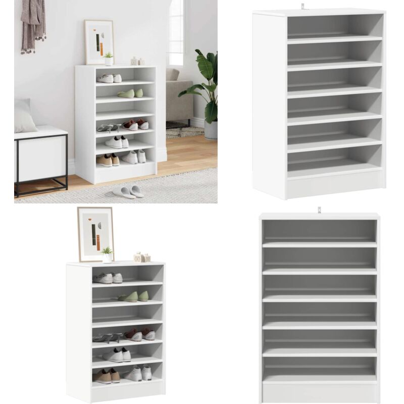 Vidaxl - Schuhschrank Weiß 60x35x92 cm Holzwerkstoff - Schuhschrank - Holzwerkstoff - Weißer Schuhschrank - Garderobe - Schrank Für Schuhe - Home &