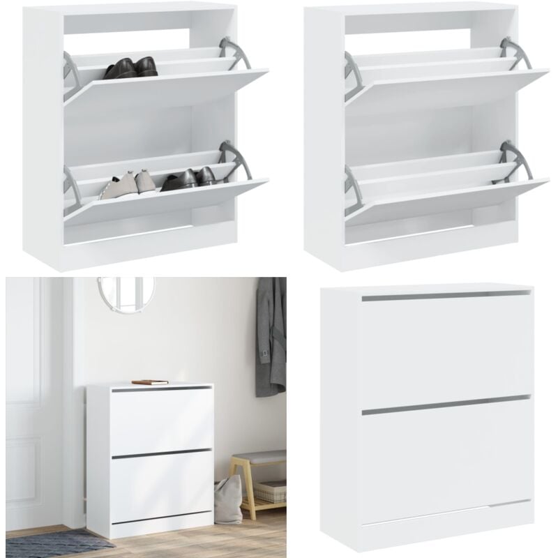 Schuhschrank Weiß 80x34x96,5 cm Holzwerkstoff - Schuhschrank - Schrank Für Schuhe - Schuhregal - Garderobe - Flurmöbel - Home & Living