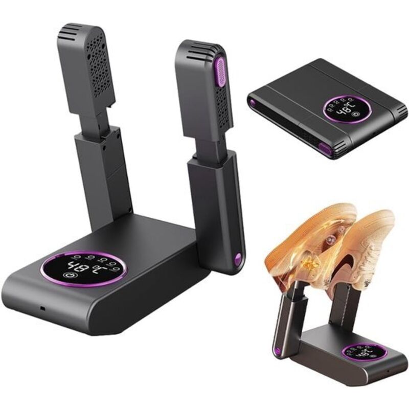 Schuhtrockner für Boxhandschuhe – Intelligenter Timer – Trocknungsfunktion – Zusammenklappbar und tragbar – Trocknet Schuhe – Schwarz