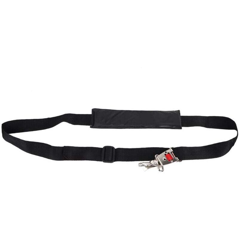 Schultergurt für Rasenmäher, schwarzer Universalgurt für Rasenmäher, einschultriger Tragegurt für Rasentrimmer, mit Tragehaken für Rasentrimmer und