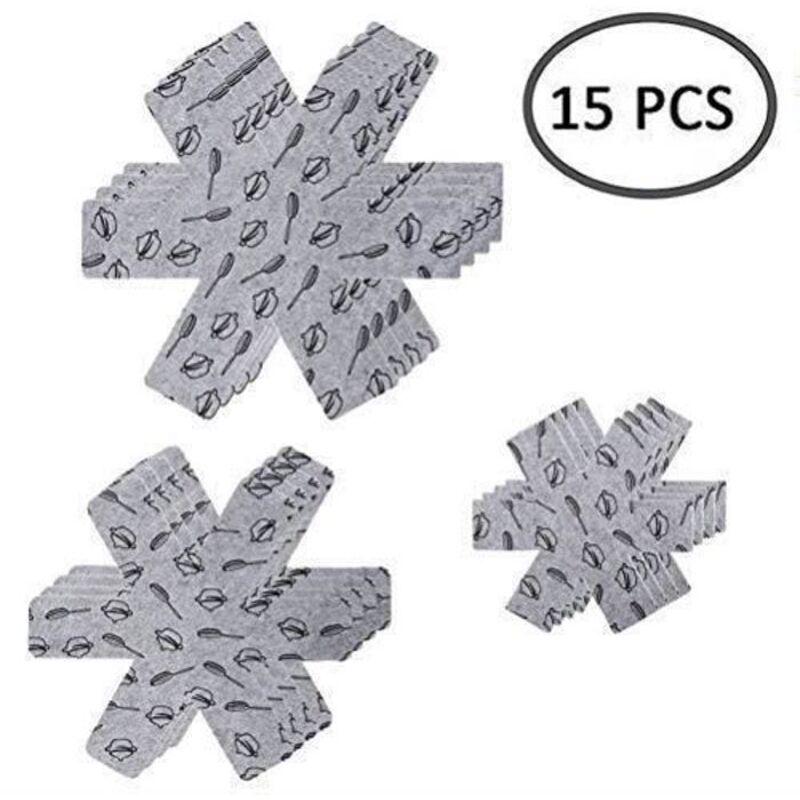 Schutz für Pfannen und Töpfe, Pfannenschutz - 3 Größen (38cm, 35cm, 26cm) - 15 Stück