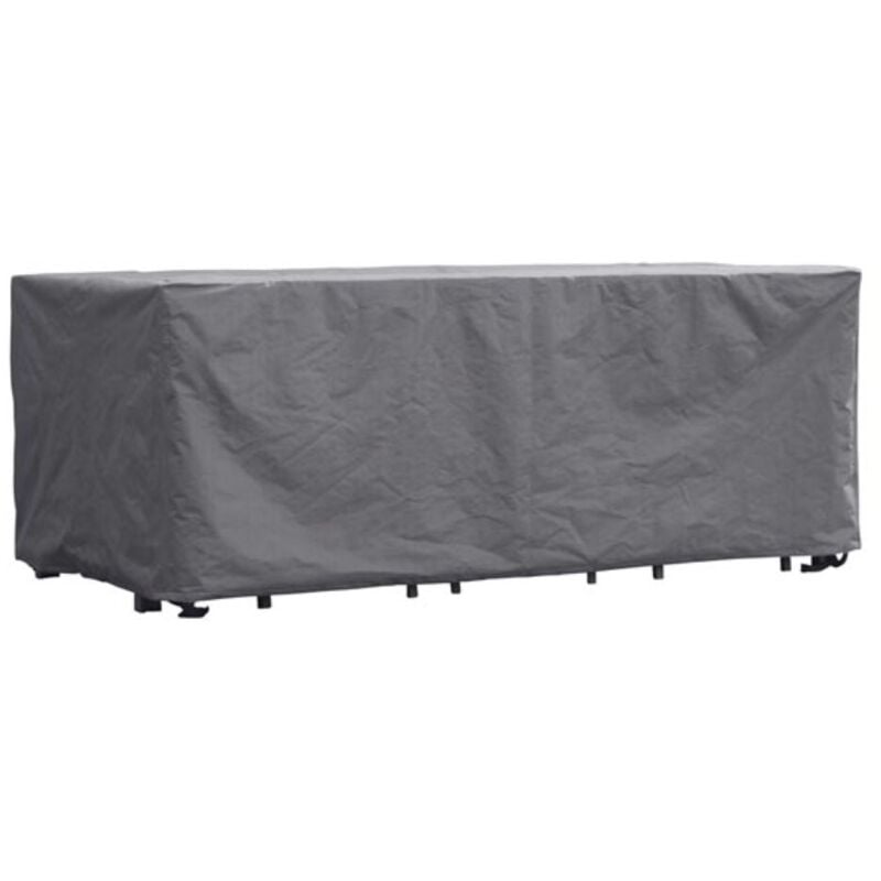 Perel Schutzhülle für Gartenmöbel, Abdeckplane, Abdeckhülle Garten, Möbel Abdeckung, Schutz Gartenmöbel, Winterabdeckung, grau, rechteckig, 285 cm x