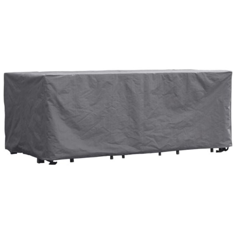Perel Schutzhülle für Gartenmöbel, Abdeckplane, Abdeckhülle Garten, Möbel Abdeckung, Schutz Gartenmöbel, Winterabdeckung, grau, rechteckig, 310 cm x