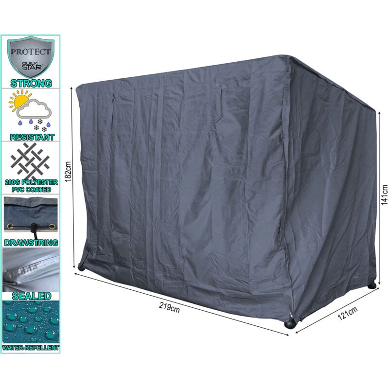 Schutzhülle für Hollywoodschaukel Triumph 3 Sitzer 219x121x182cm Grau