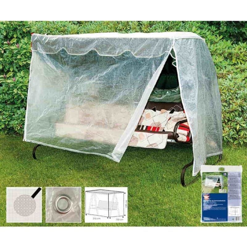 Hollywoodschaukel Schutzhülle, Transparent, Abdeckplane 210x150x139cm