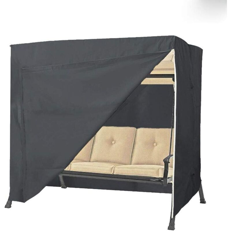 Schutzhülle für rechteckige Gartenmöbel und wasserdichte Gartenmöbel Schwarz 220 x 125 x 170 cm