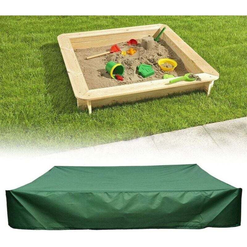 Schutzhülle für Sandkasten – Aus Oxford-Gewebe – Staubdicht – Mit Kordelzug – Für Gartensandkästen – Grün – 120 x 120 x 20 cm