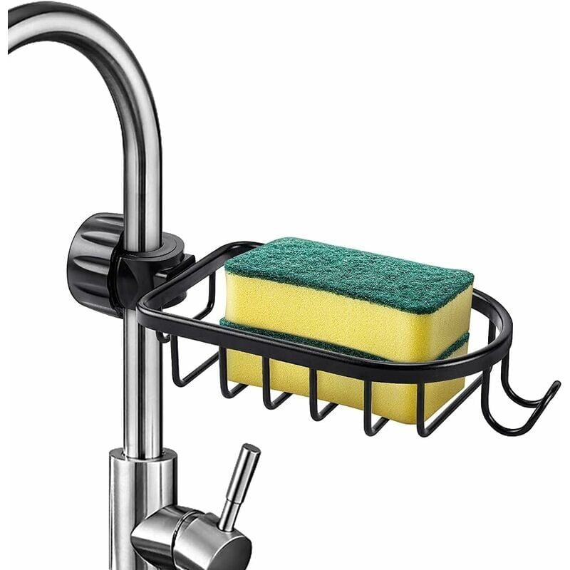 Schwammhalter – Küchenaufbewahrung, Aufbewahrungs-Organizer aus Aluminium für die Spüle, Schwammhalter ohne Bohren für die Spüle, Aufbewahrung von