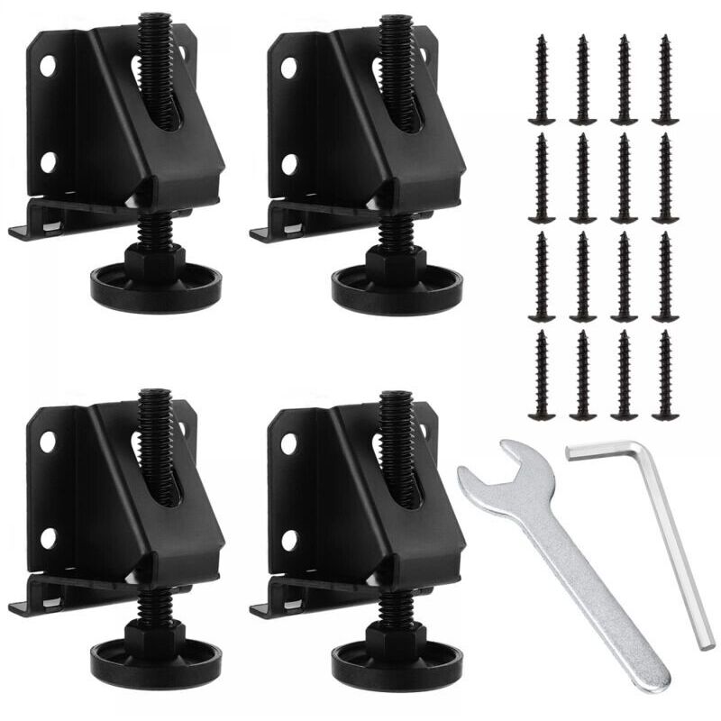 Schwarz) 4er-Pack M10 verstellbare Möbel-Nivellierfüße für Tische, Regale, Schränke, Werkbänke mit Kontermuttern