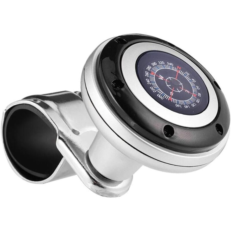 KZQ - Schwarz) Auto-Lenkrad-Drehknopf, Auto-Lenkrad-Booster-Griffball mit Kompass, Lenkrad-Booster, Universal-Auto-Lenkrad-Drehknopf-Powerball