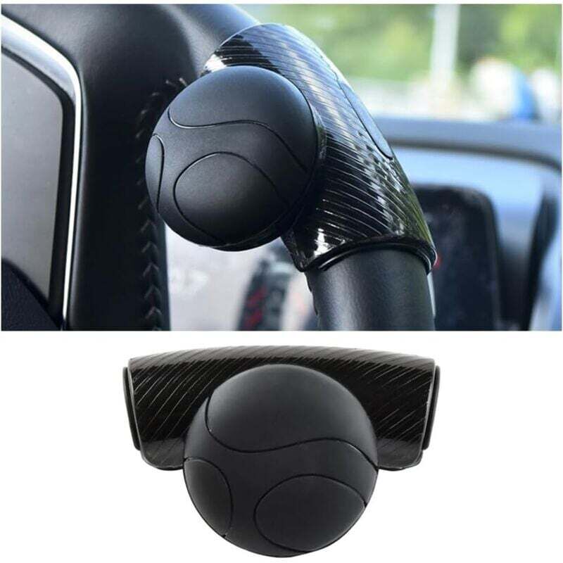 (Schwarz) Auto-Lenkradknopf, universeller Lenkraddrehknopf aus Silikon, 360° drehbarer Lenkrad-Booster-Knopf, geeignet für alle Autos, LKWs,