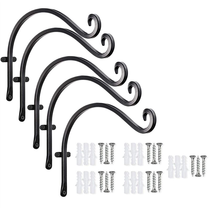 Schwarz Garten Haken Blume Rack Balkon Garten Hängen Anlage Halterung Wand