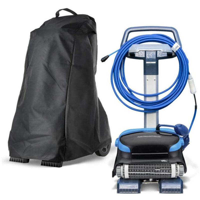 Schwarze Schutzhülle für Poolroboter, Abdeckung, mit Tragegriff und Kordelzug, 66 x 56 x 107 cm Ymyny