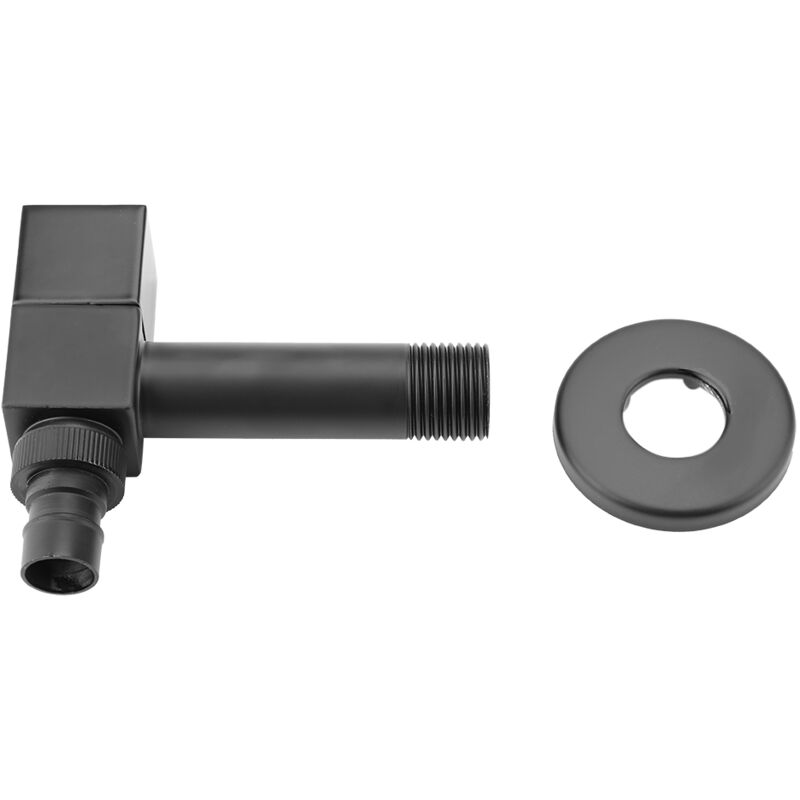 Zoternen - Schwarzer Messing-Quadrat-Waschmaschinen-Wasserhahn, Wandmontage, Wäsche-Kaltwasserhahn (G1/2-Gewinde)