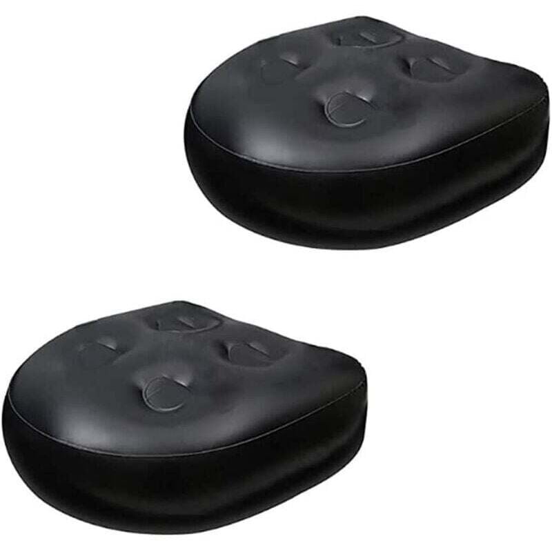 Schwarzer Whirlpool-Spa-Sitz, multifunktionales erhöhtes Kissen, aufblasbares wasserdichtes Kissen, Massage-Badewannenkissen, weiche