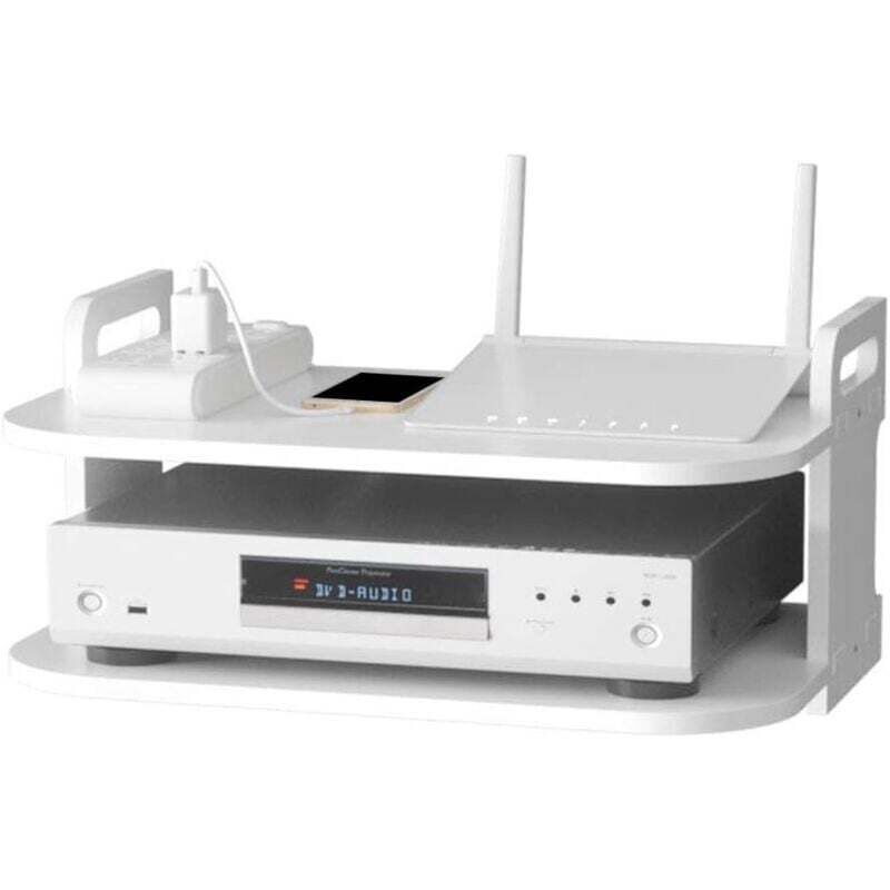 Schwebendes Wandregal für DVD-Player, Kabelreceiver, Wandhalterung, Set-Top-Box, Router und Spielkonsolen.