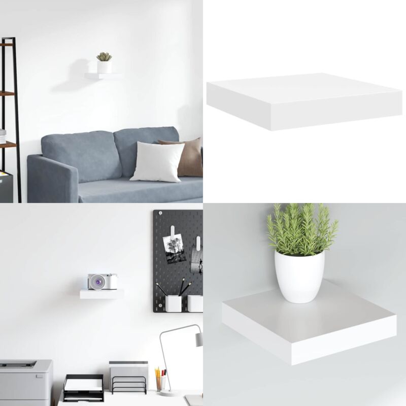 Schweberegal Weiß 23x23,5x3,8 cm mdf - Schweberegal - Wandregal - Regal Weiß - Regal Mit Montage - Minimalistisches Regal - Home & Living