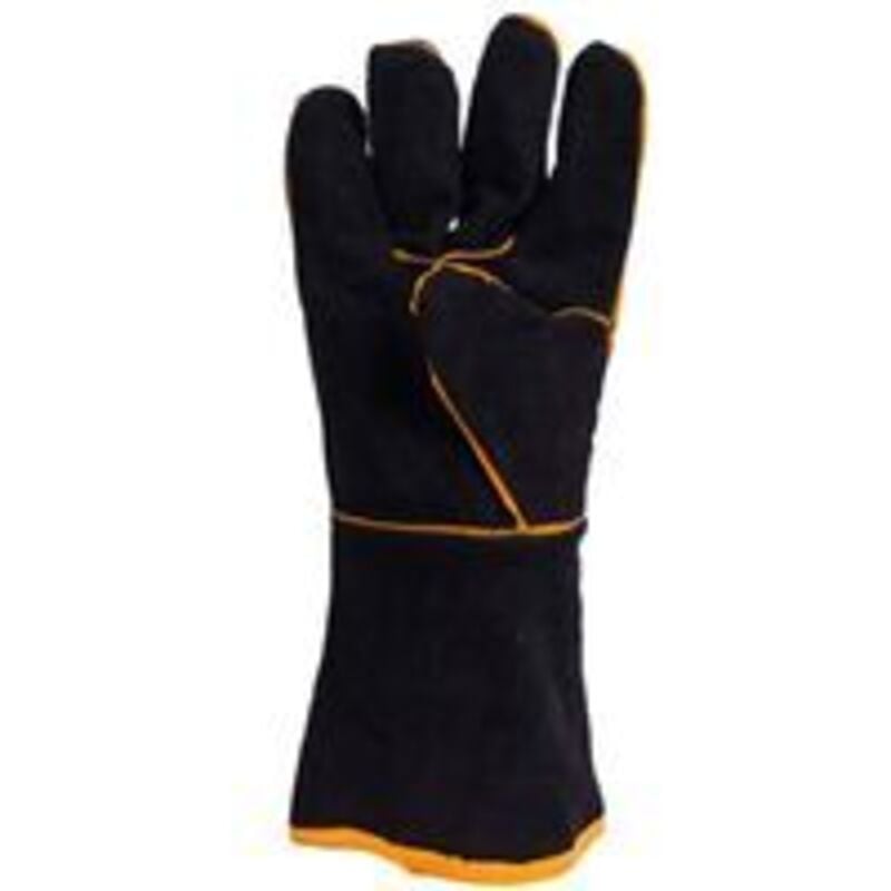 Schweißerhandschuhe aus Leder, Leder mit Kevlar-Nähten, hitze- und feuerbeständige Handschuhe, Thermohandschuhe für Kamin, Herd, Ofen, Grill,