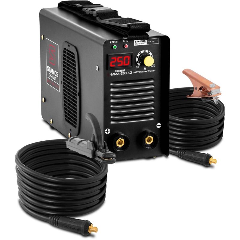 Schweißgerät e Hand Elektroden mma Schlauchpaket 8 Meter led Anzeige 250A Stamos