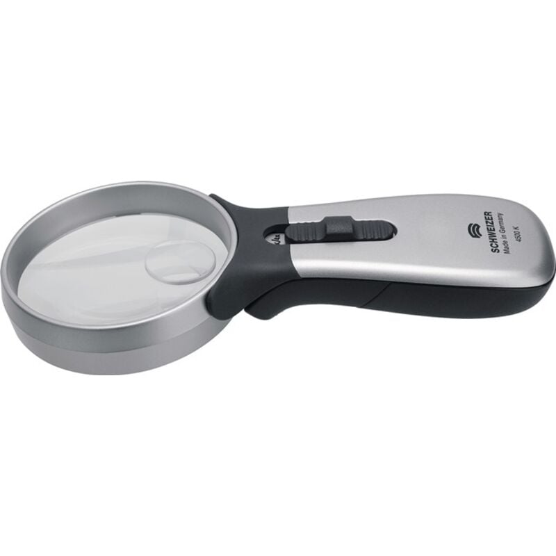 Schweitzer - Handleuchtlupe Tech-Line classic Vergr.2x/4x led Linsen-D.70/20mm schweizer 90242