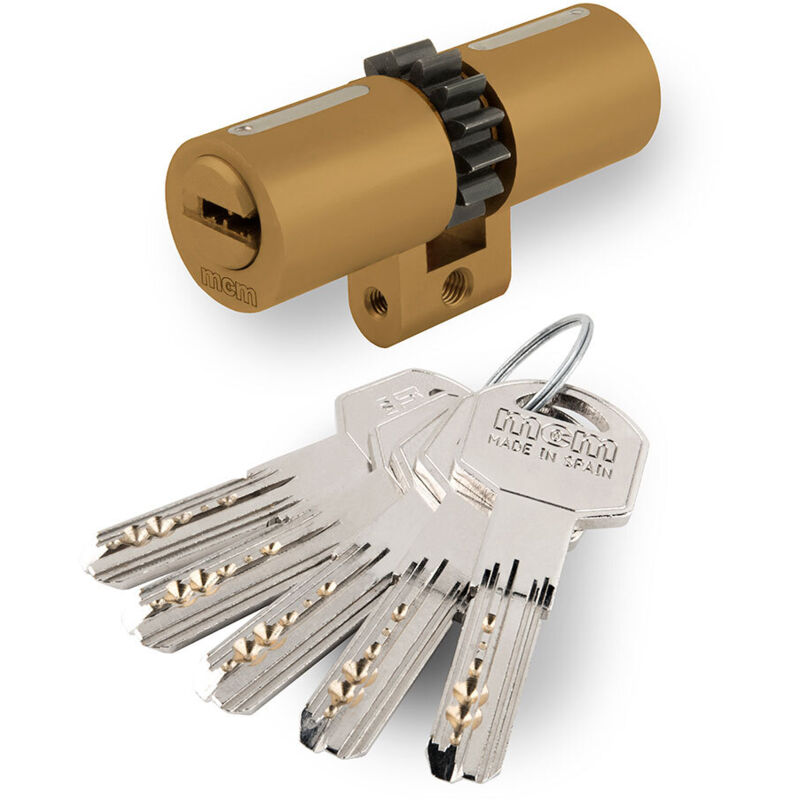 Zylinder of Sicherheit of Schweizer Profil 33-43 Messing, mit Rad of 14 Zähne. spr14:33-43 mcm