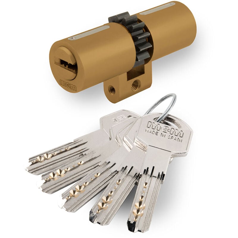 Zylinder of Sicherheit of Schweizer Profil 33-33 Messing, mit Rad of 14 Zähne. spr14:33-33 mcm