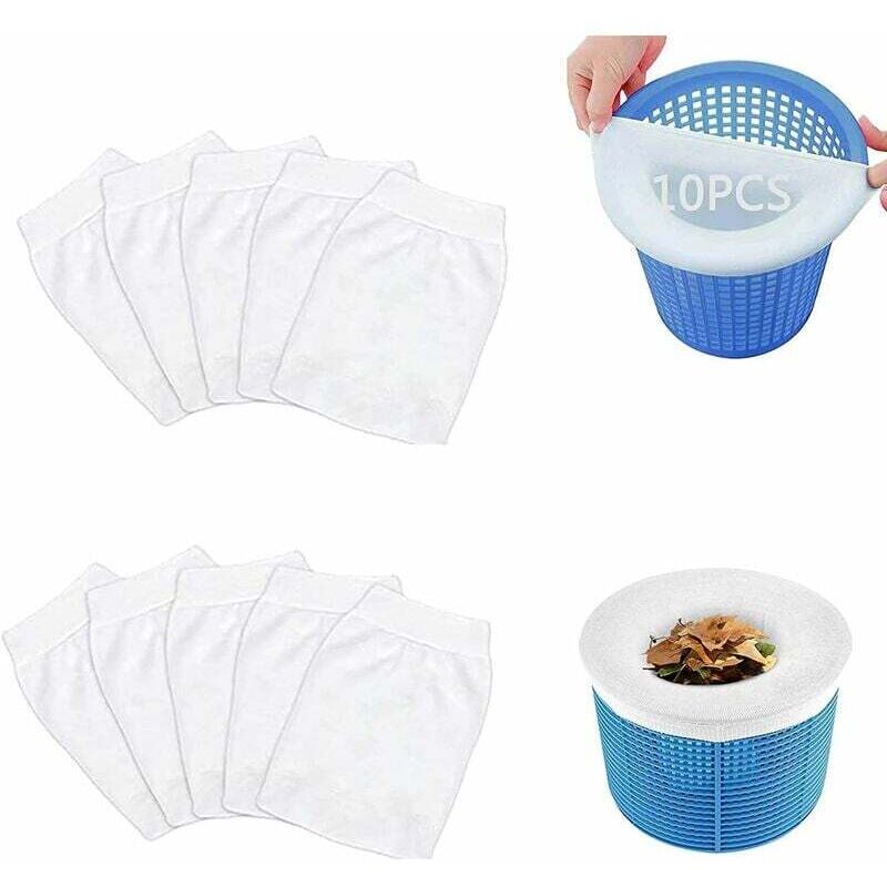 SNQ - Schwimmbadfilter-Skimmer, 10 Stück Pool-Skimmer-Socken, Pool-Skimmer-Socken, zum Auffangen von Baumblättern, Pool-Schutz, Pool-Reinigung (10)