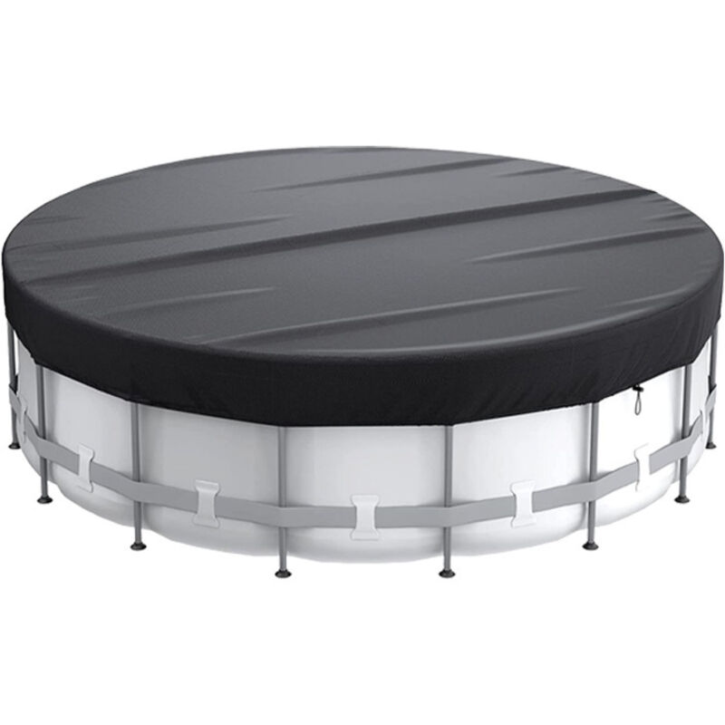 Schwimmbadüberdachung, Aufstellpool aus Holz, 420d runde Poolüberdachung für Whirlpool, Whirlpool und Aufstellpool, Sprudelbecken-Staubschutzhülle