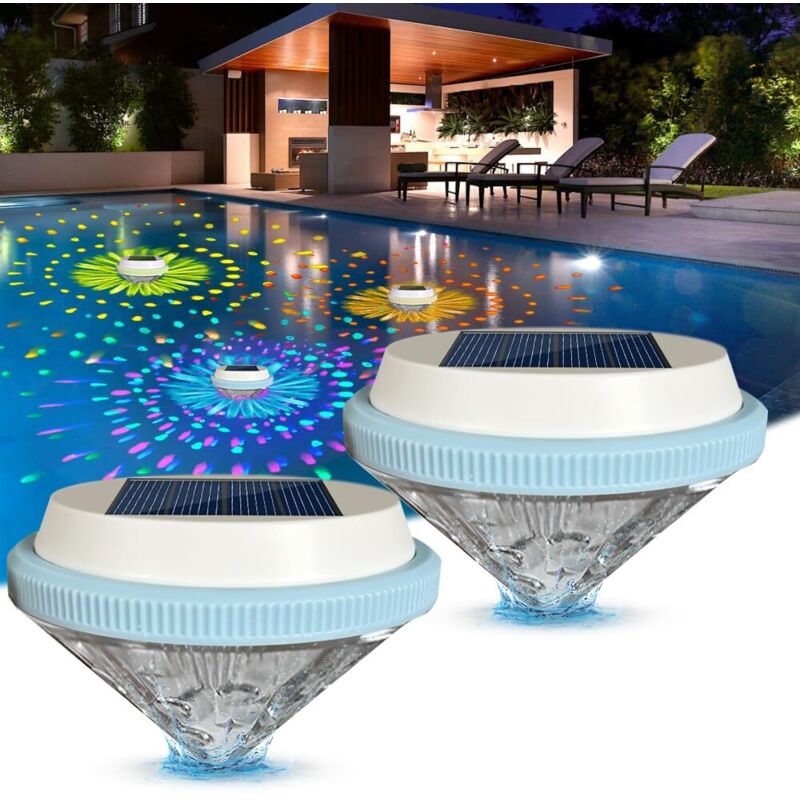 schwimmende Solar-Poolleuchten, Solar-Poolleuchten mit 7 Modi, IP68 wasserdicht, Solar-Poolleuchten, Solar-Poolleuchten für Spa, Gartenpartys